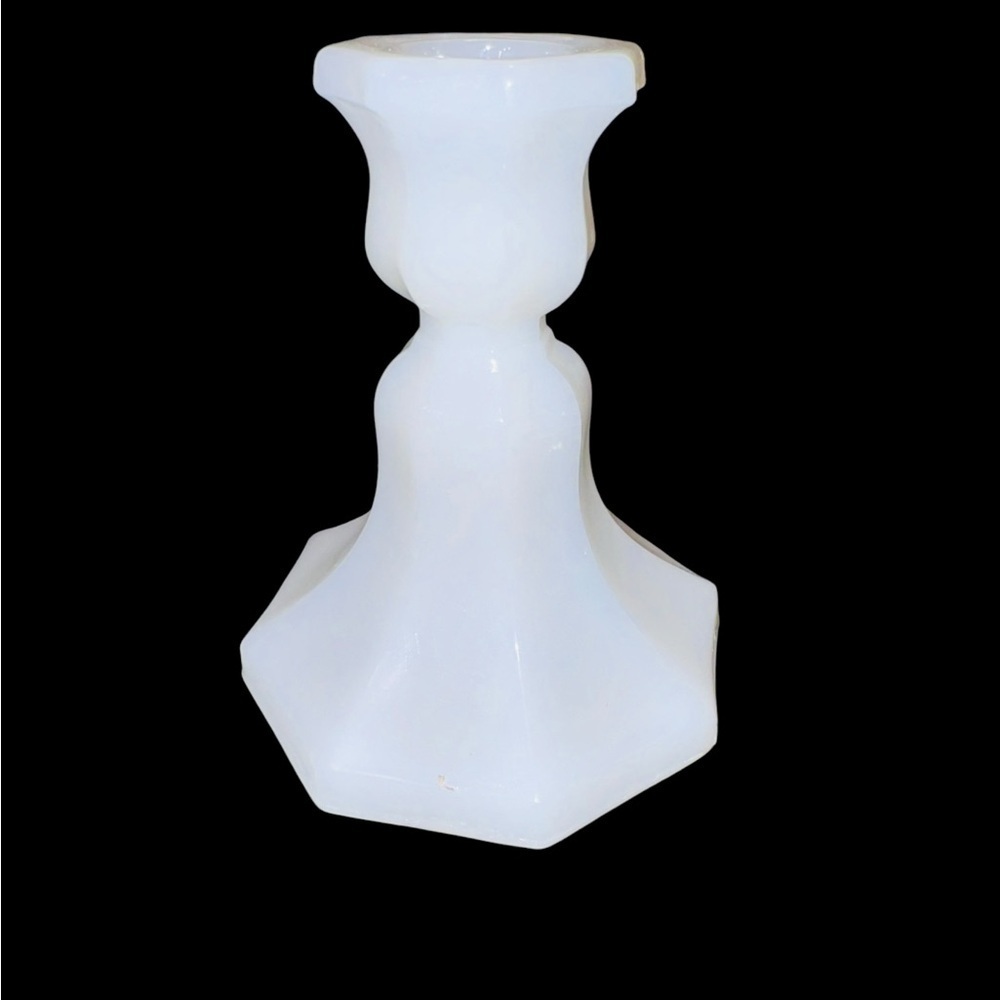Vintage Milk Glass Candlestick 4.5" Tall